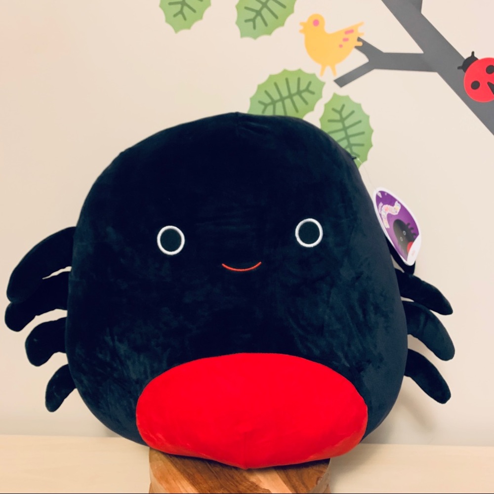 Squishmallow Bella Spider 🕷, Black Red, Halloween 🎃, US Import 🇺🇸, 16” New